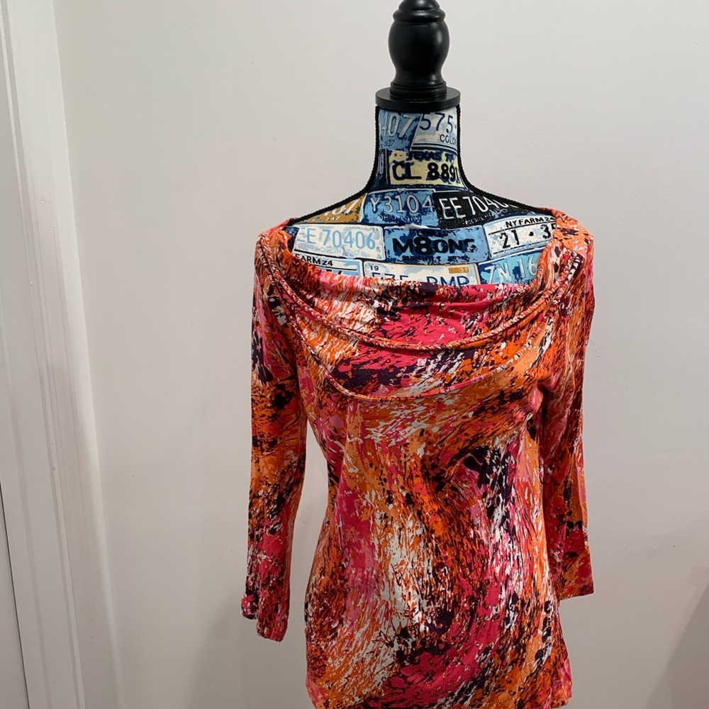 Cable and gauge multi colored blouse